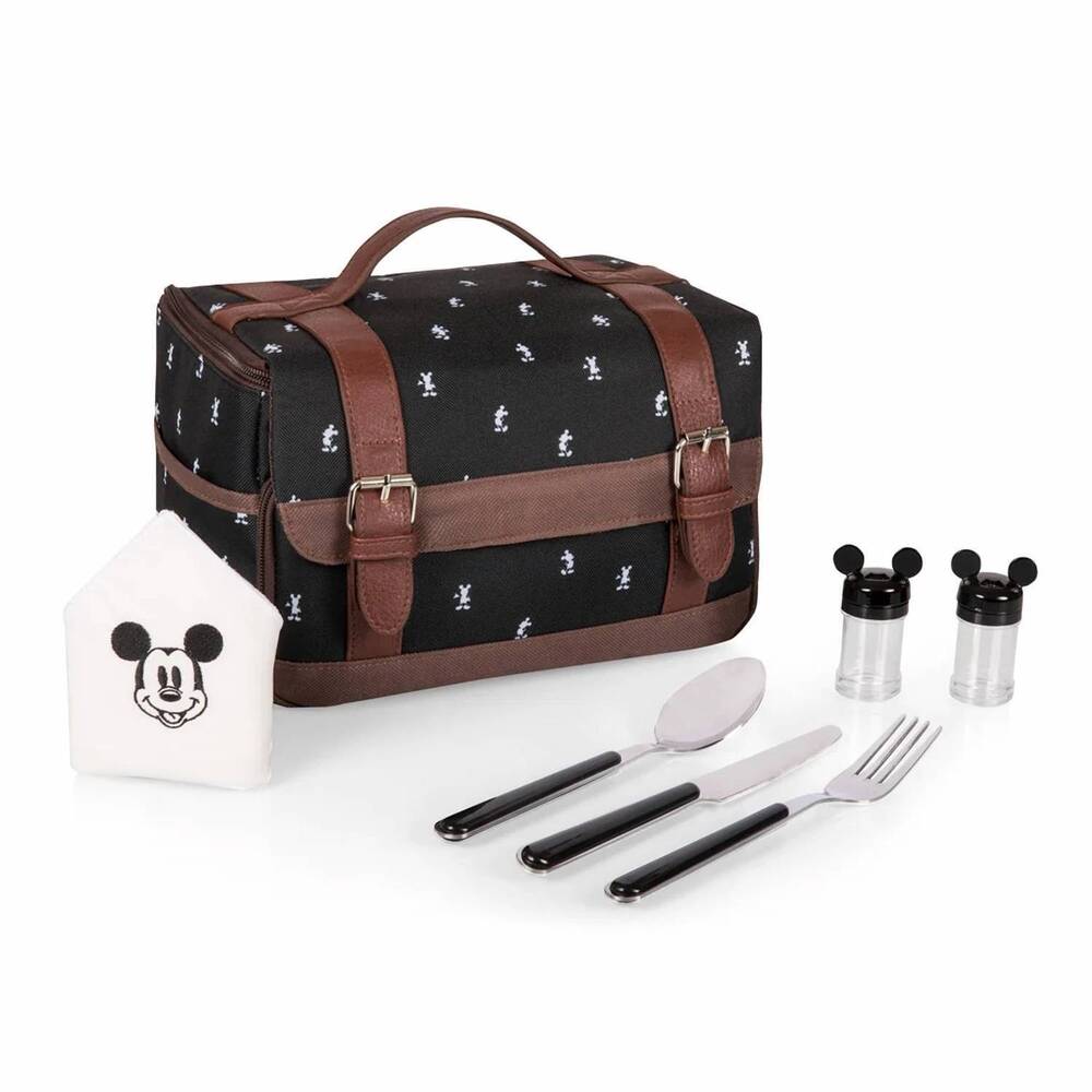 NEW PICNIC TIME kid's mickey mouse lunch bag in black multi